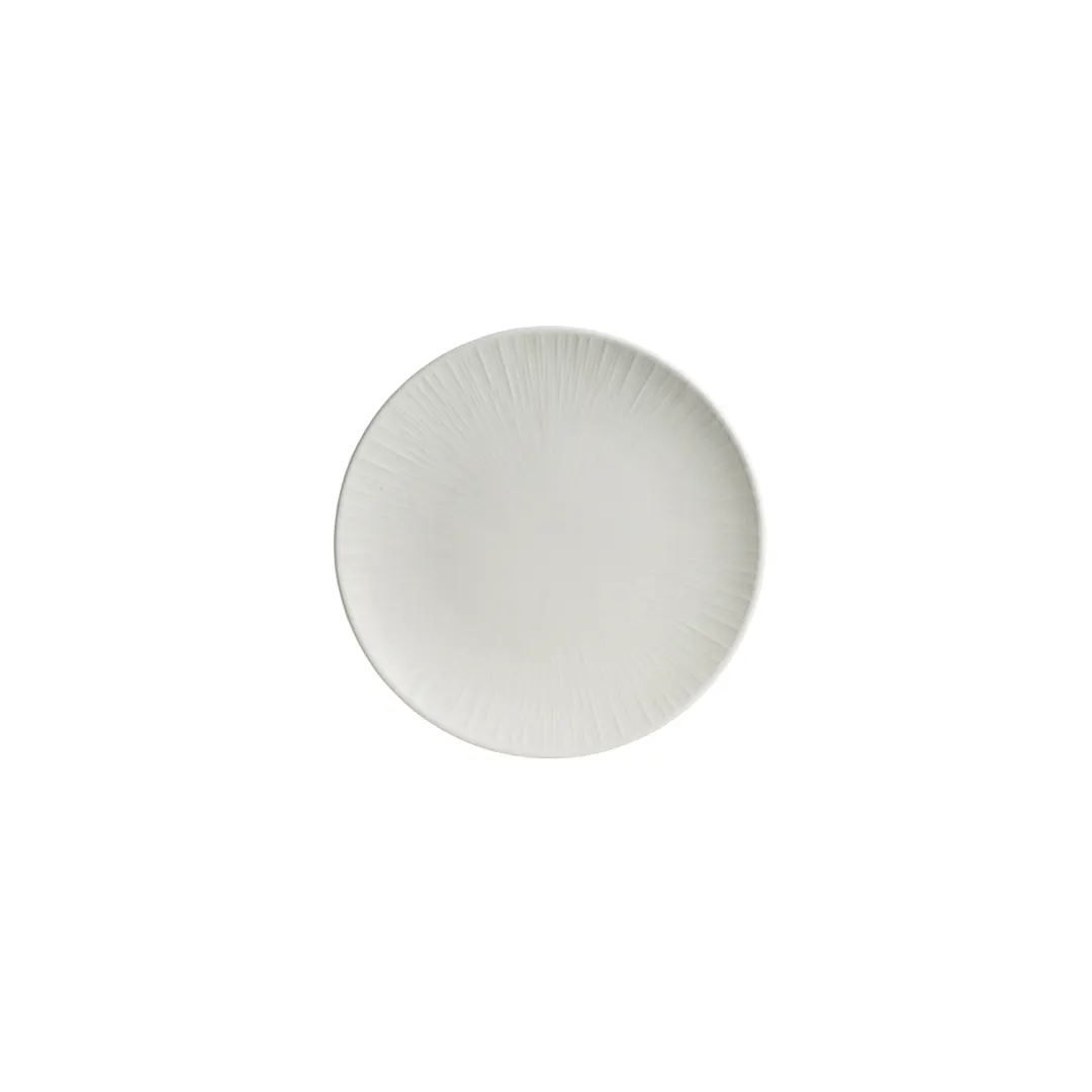 Steelite 4422RF070 - Round Coupe Rim Bone China Plate, 6" Diameter, Lucia Folio Design - 1 Dozen