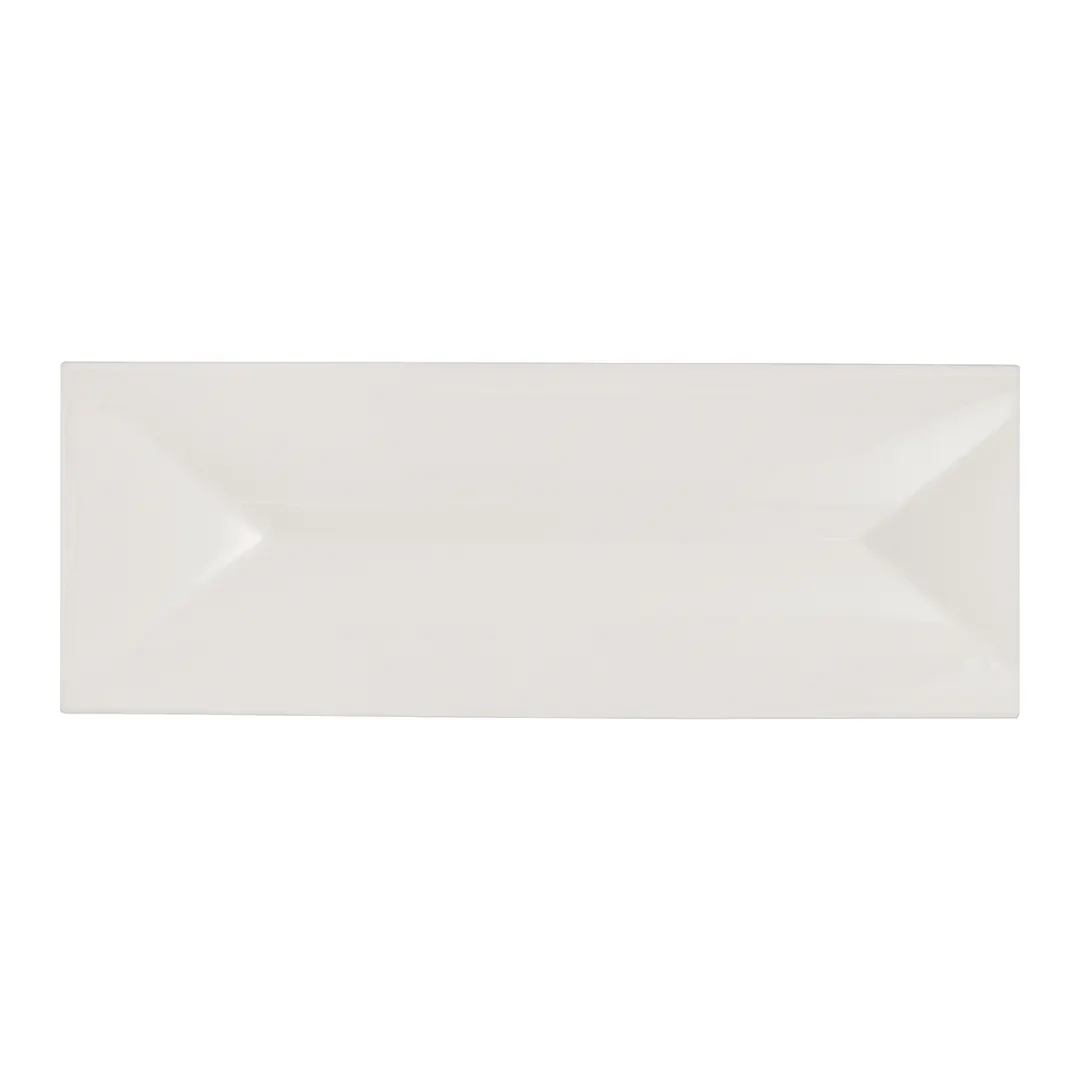 Steelite 51109ST3239 - White Rectangular China Tray, 11.125"×3.875"×0.75", Dishwasher Safe - 1 Dozen