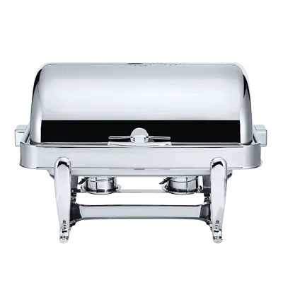 Steelite 5370S541 Chafing Dish, 9 Qt (2.25 Gal), 17.75" x 16.75", Cover, 18/10 Stainless Steel