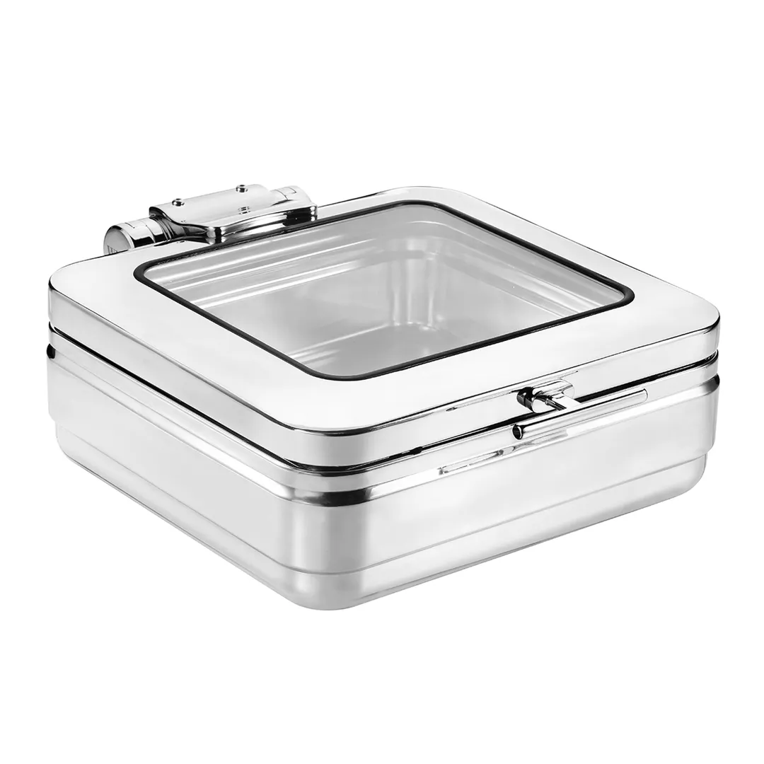 Steelite 5370S553 Chafer, Induction‑Ready, 1.5‑Gal, 14.75" x 18.875" x 6.75", Cover, Stainless Steel