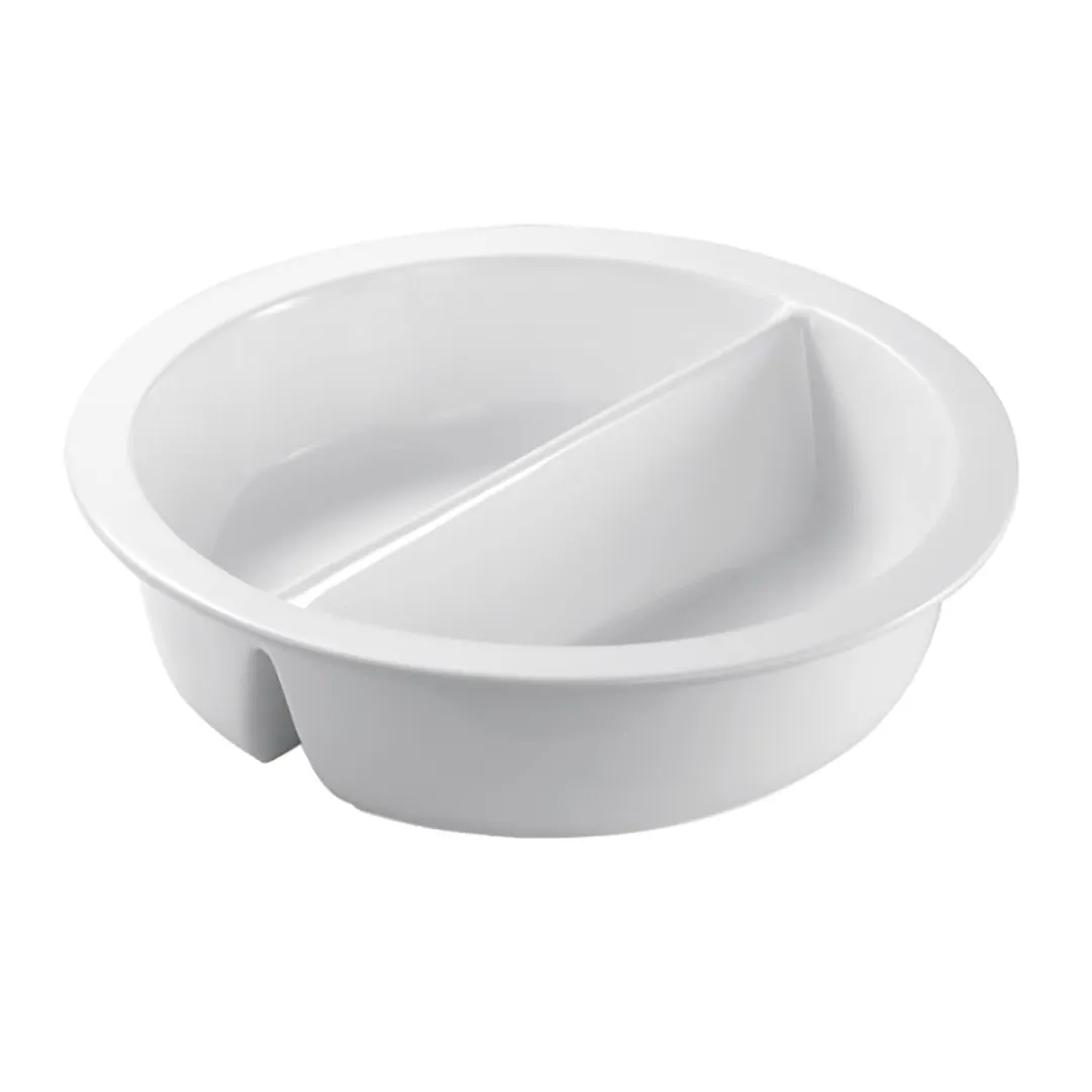 Steelite 5370S559 - Porcelain Chafing Dish Insert, 3.25 Qt (12.75" x 2.5"), 18/10 WNK, New Improved