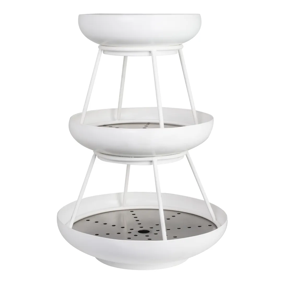 Steelite 5862JX61 - 3-Tier Seafood Stand, 11.625"×17" Silver Finish, Stainless, 17-20" Height