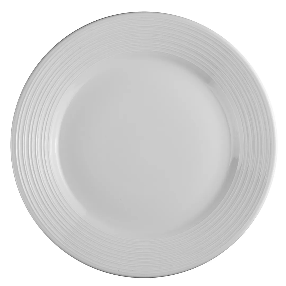 Steelite 61100ST0103 - 10.63" Round Wide Rim Porcelain China Plate, Oven Safe to 500°F - 1 Dozen