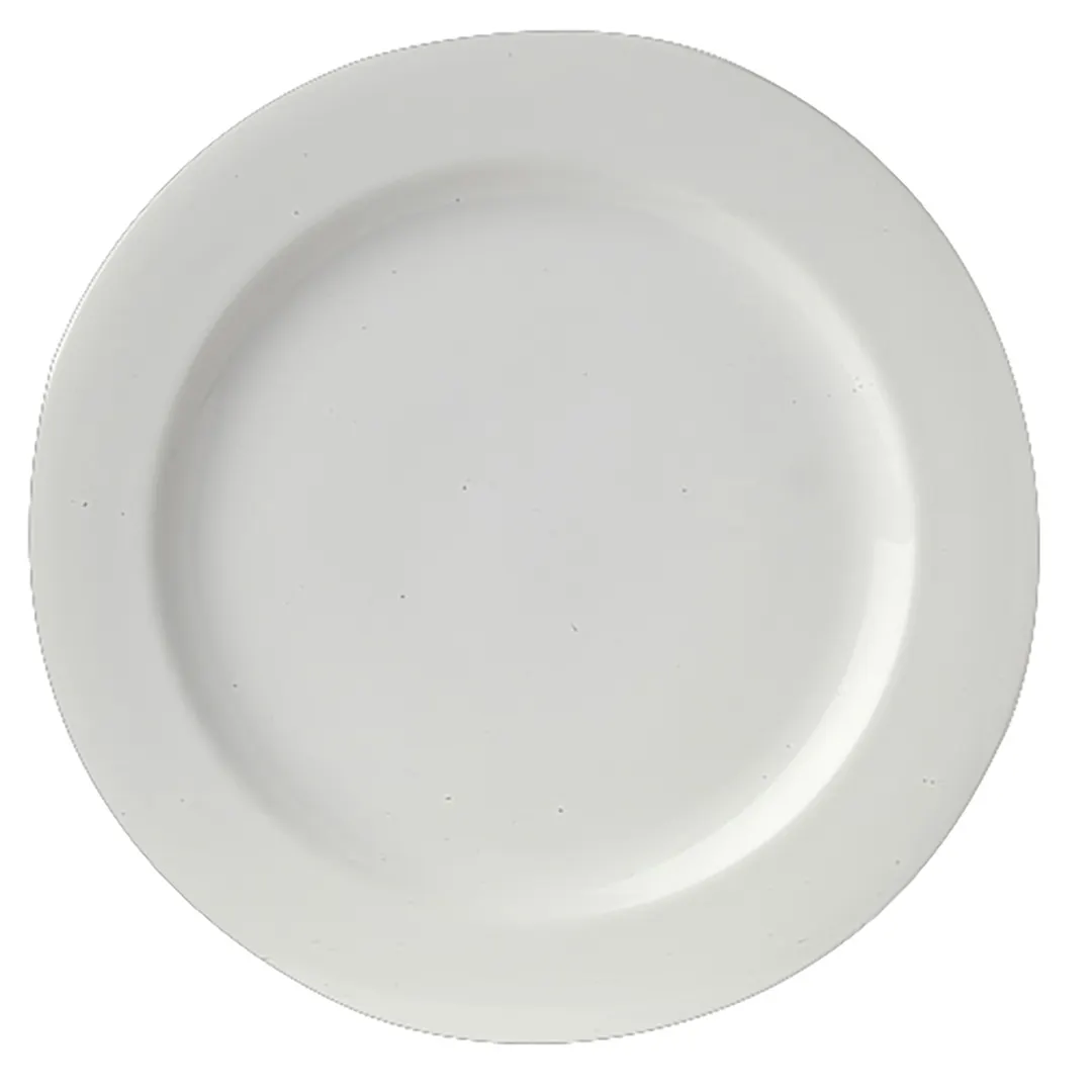Steelite 61101ST0255 8.125" Round White Porcelain Plate with Wide Rim, Oven Safe 500°F - 36/Case