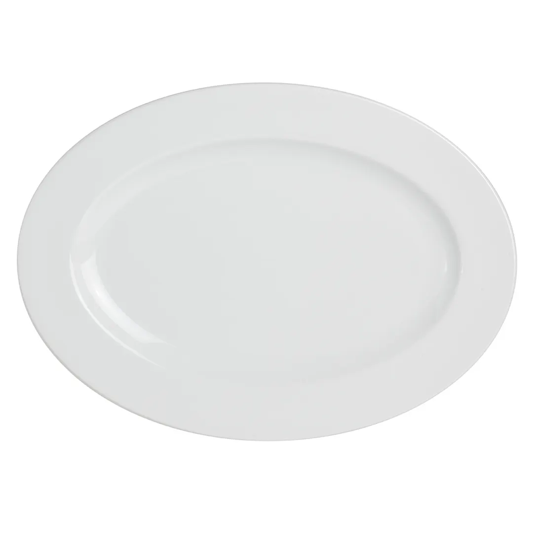 Steelite 61101ST0265 Oval China Plate, 9.25" Wide-Rim Porcelain, 500°F Safe, 36 Per Case