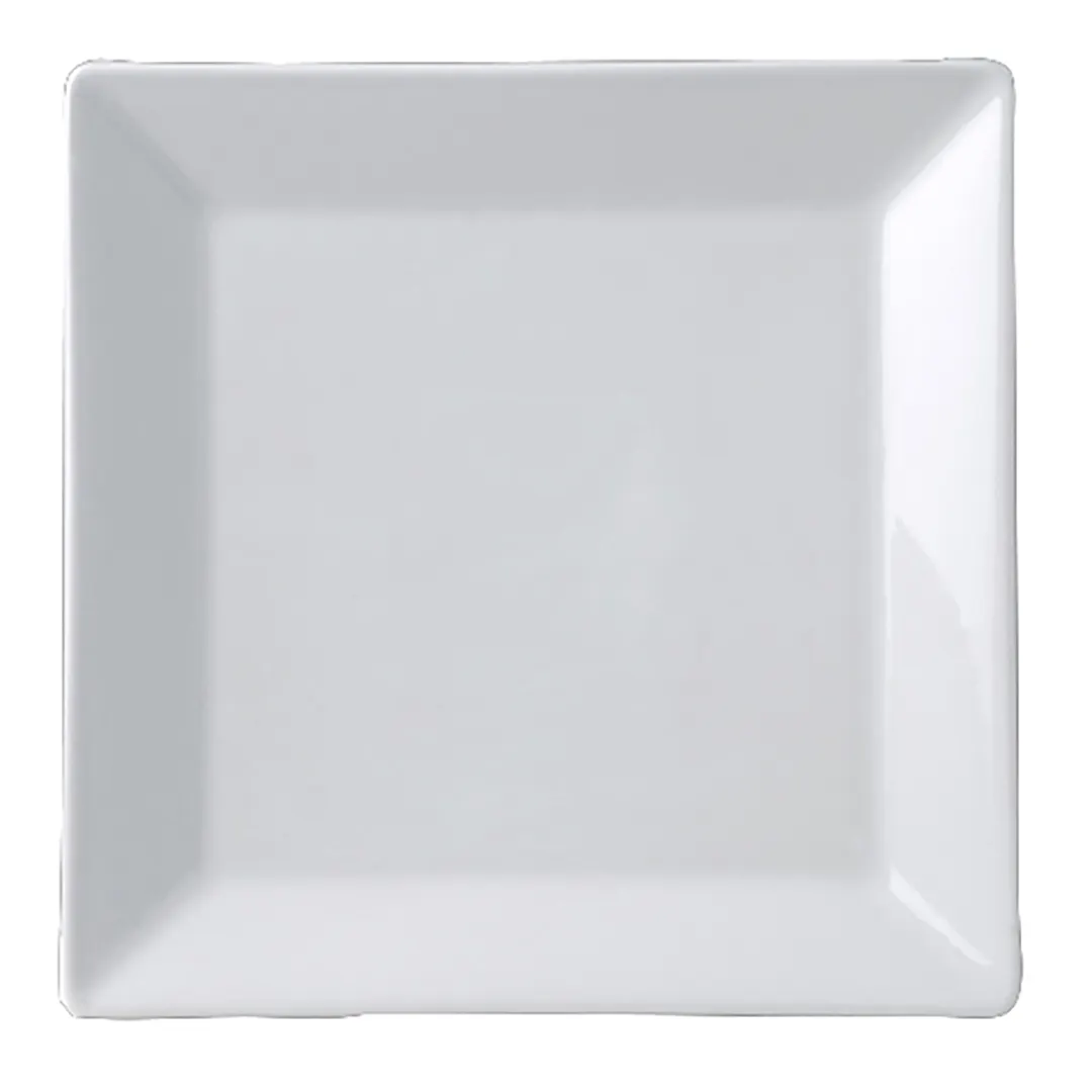 Steelite 61103ST0418 Square Plate, 9.875" x 9.875" x 1.25", Porcelain Rim, 500°F Oven Safe - 1 Dozen