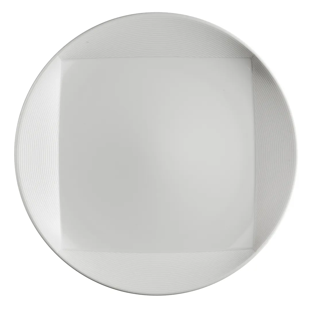 Steelite 61105ST0500 - 12" Round Porcelain Plate, Embossed Rim, Oven Safe to 500°F - 1 Dozen