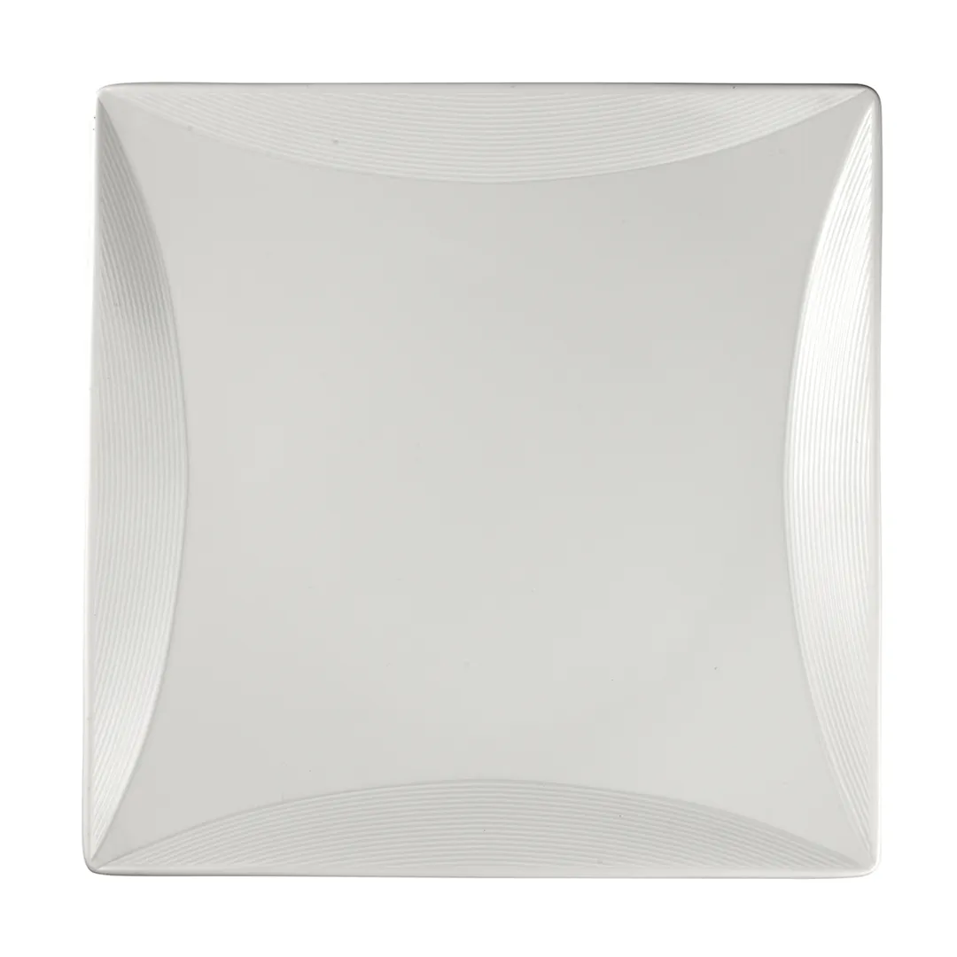 Steelite 61105ST0506 Square Plate 10.875" Bone China, Embossed Rim, Oven Safe 500°F - 1 Dozen