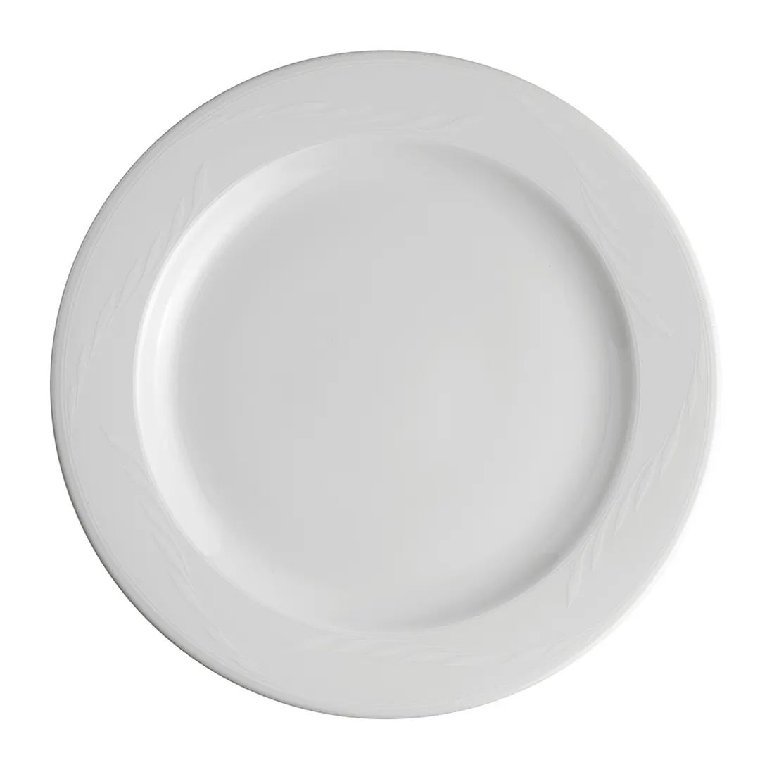 Steelite 61131ST0252 - Avalon Round 11" China Plate, Wide Rim, Porcelain, Oven Safe to 500°F, 1 Dozen
