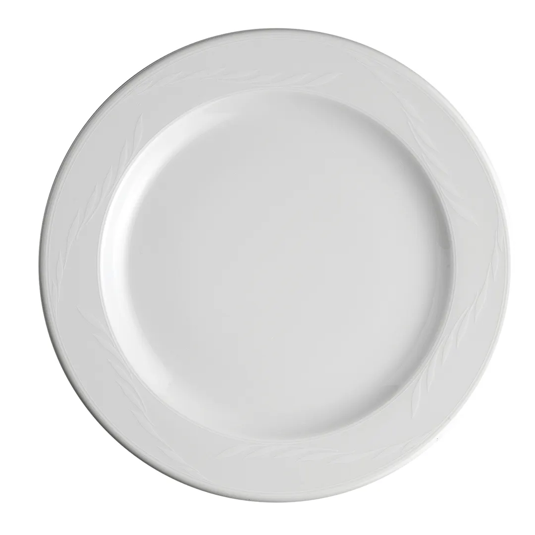 Steelite 61131ST0253 Avalon Round Plate, 10.25" Wide Rim, Porcelain, Oven Safe to 500°F - 1 Dozen