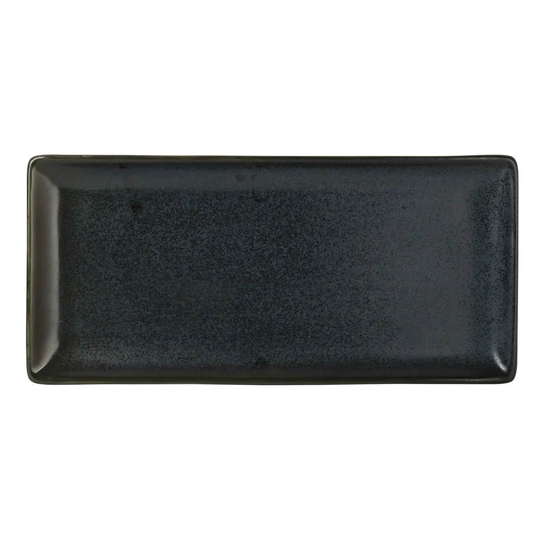 Steelite 6124RG019 - Storm Porcelain Rectangle Tray 10" x 6", Oven Safe to 425°F - 6/Case
