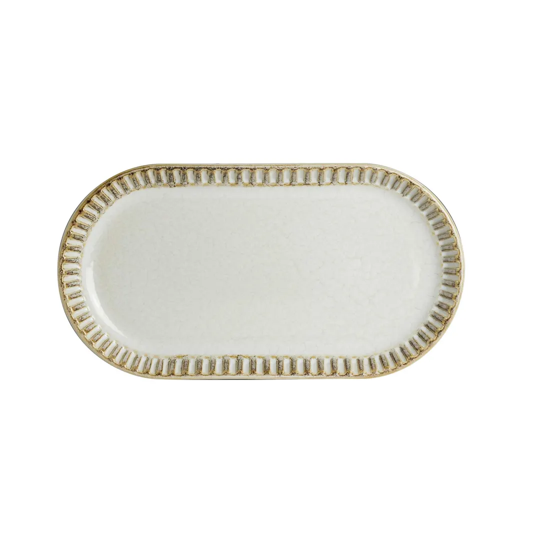 Steelite 6162RG126 - Oblong Porcelain Tray, 7.25" x 4.75", Birch, Oven Safe 425°F - 24/Case