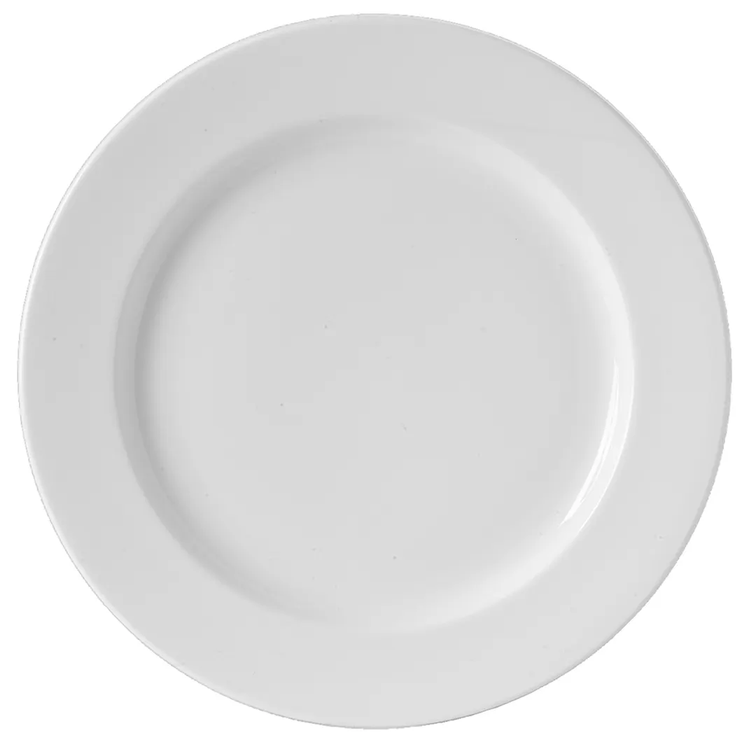 Steelite 62101ST0643 - 9" Round Plate, Fortified Porcelain, Wide Rim, Oven Safe to 500°F - 24/Case
