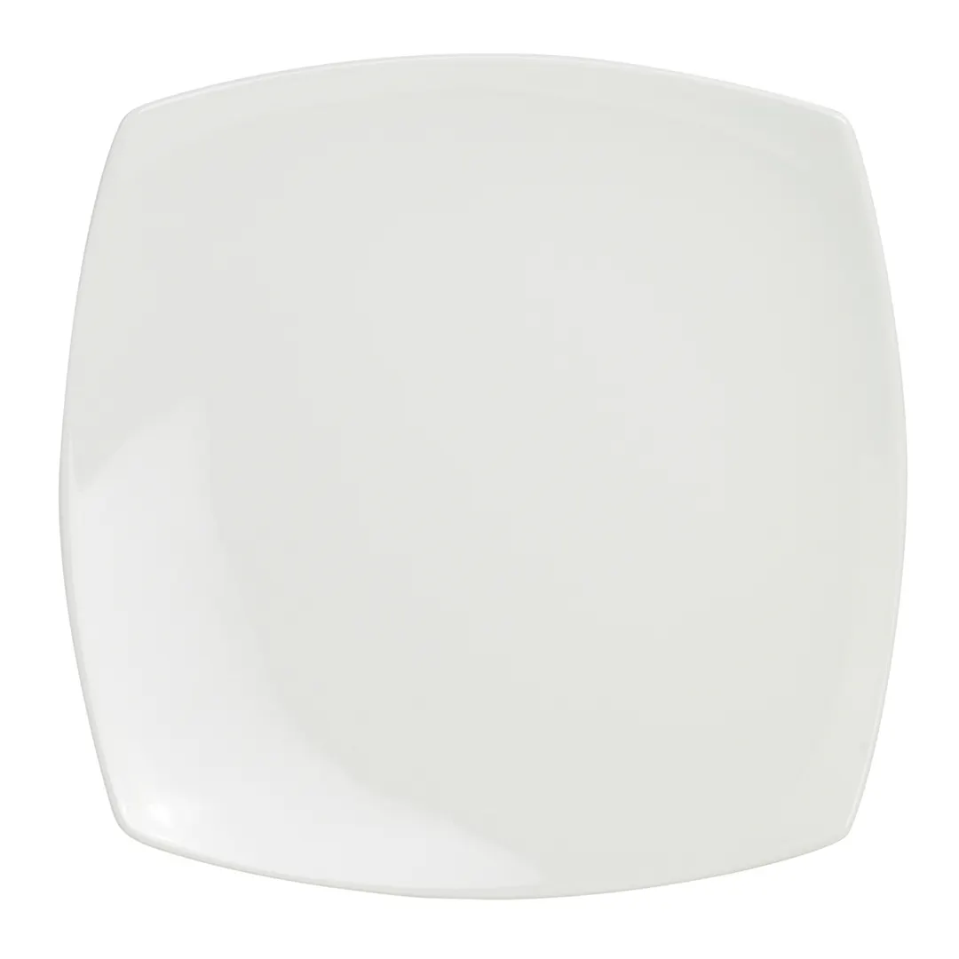 Steelite 62101ST0655 Square Coupe Plate, 9.125" Royal Porcelain, Oven Safe to 500°F - 1 Dozen