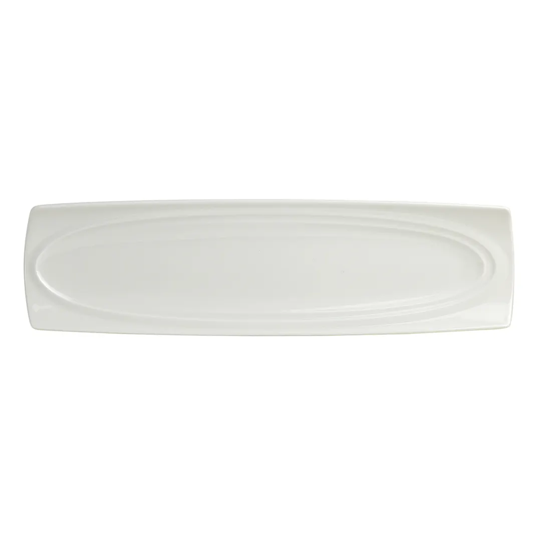 Steelite 62103ST1090 - Rect China Tray, 15" x 4.125" Fortified Porcelain Oven Safe to 500°F, 1 Dozen