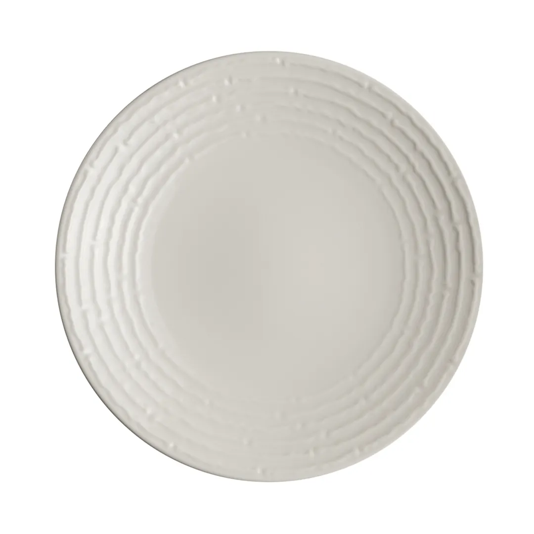 Steelite 62105ST1001 10.5" Round Rattan Coupe Rim Porcelain Plate, Oven Safe to 500°F, - 1 Dozen