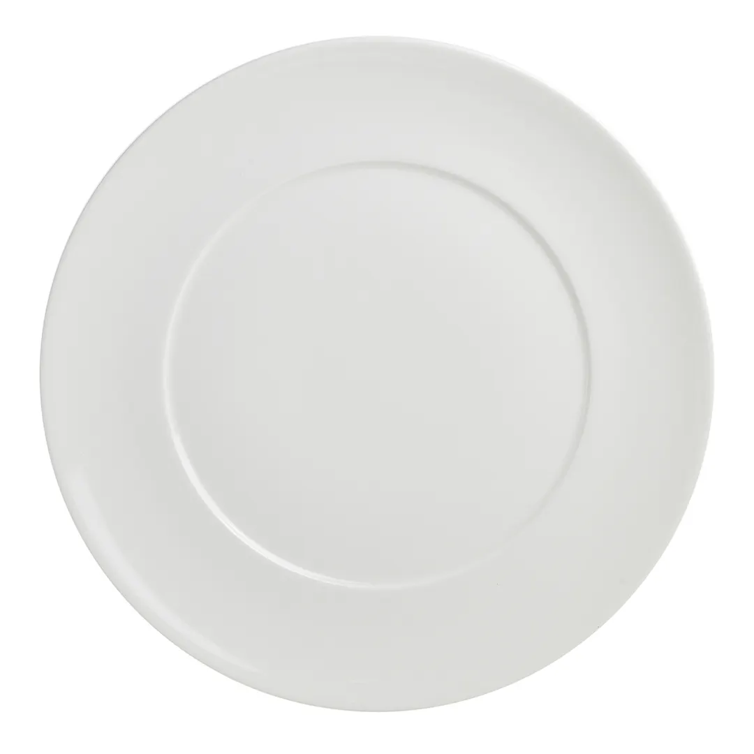Steelite 62107ST0943 Addison 6.5" Round Porcelain Plate, Wide Rim, Oven Safe 500°F, 36/Case - 36/Case
