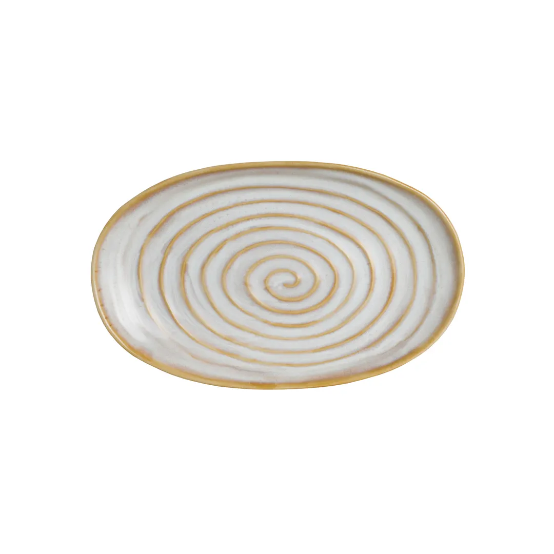 Steelite 6210FA006 Oval Porcelain Dinner Plate, 9.0" x 6.0" Azores Costa Folio Design, 1 Dozen