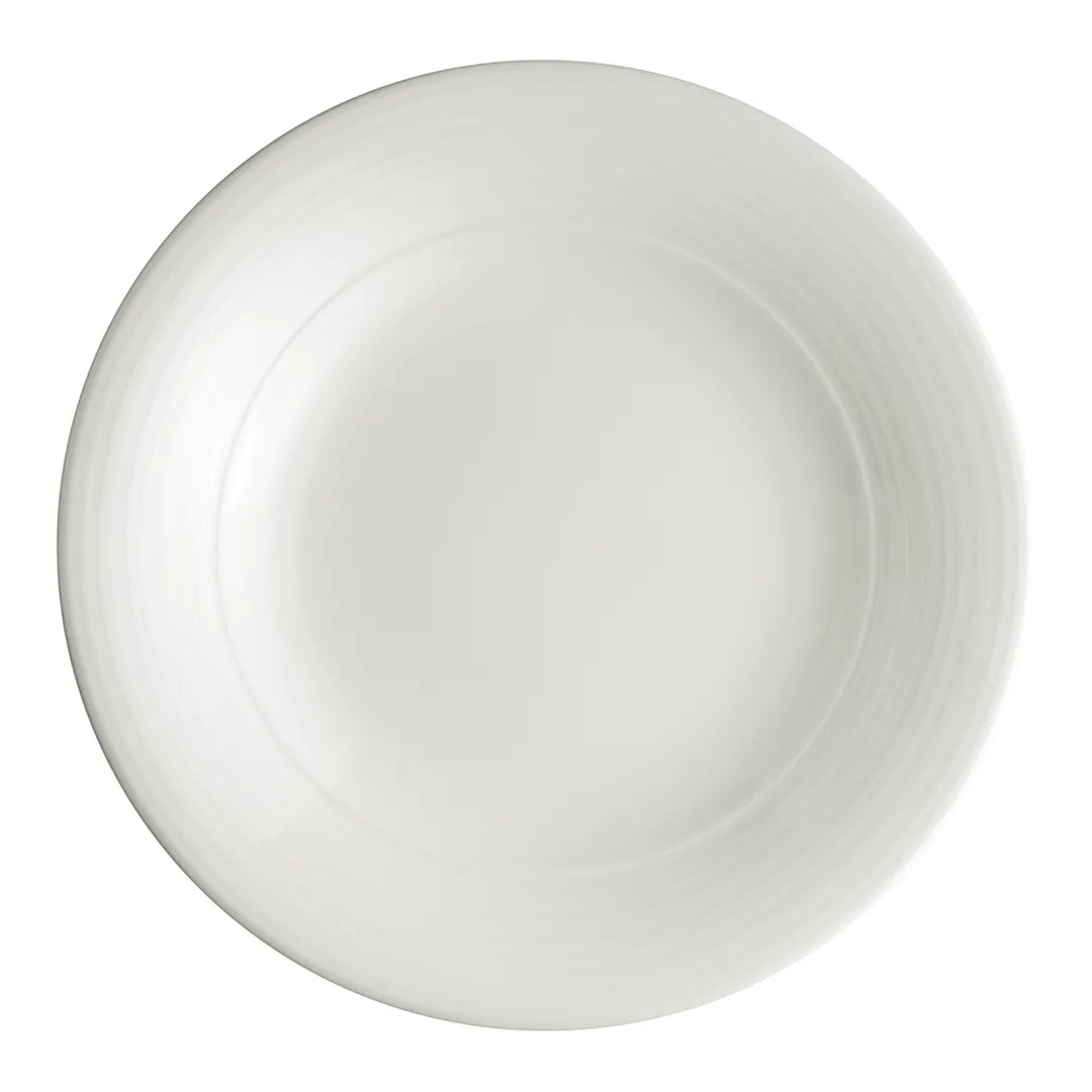 Steelite 62117ST0902 Round Porcelain Plate, 10.625" Diameter, Wide Rim, Oven Safe 500°F - 1 Dozen