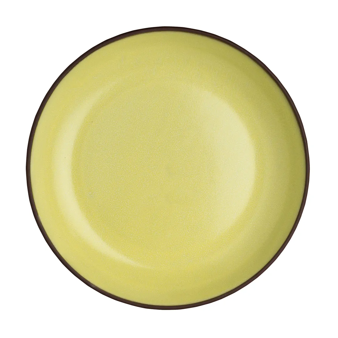 Steelite 6214RT001 Plate, 8.75" x 1.5", 30 oz, Saffron Porcelain, Rim, Oven Safe 425°F - 1 Dozen