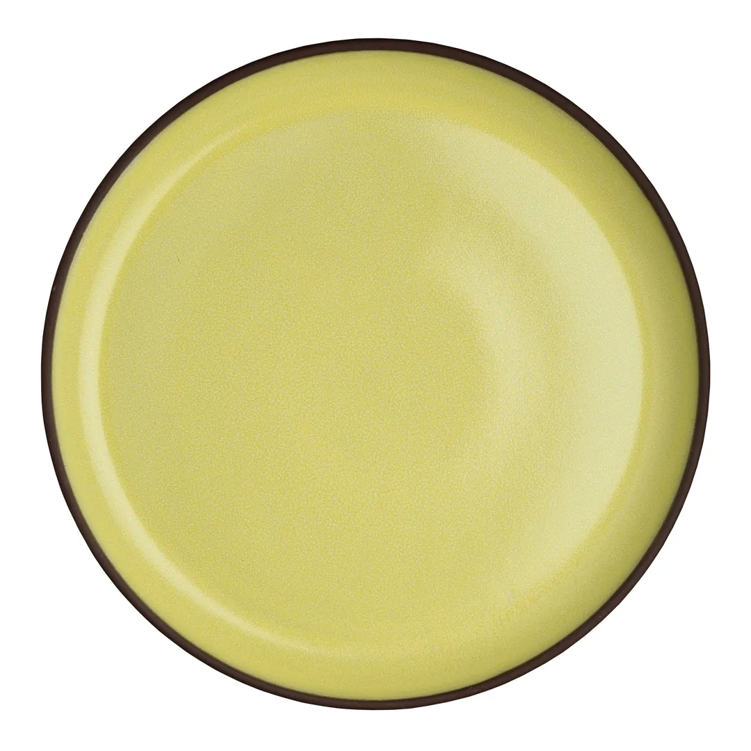 Steelite 6214RT002 - 9.5" Rim Porcelain Plate, Spice Saffron Finish, Oven Safe to 425°F - 1 Dozen