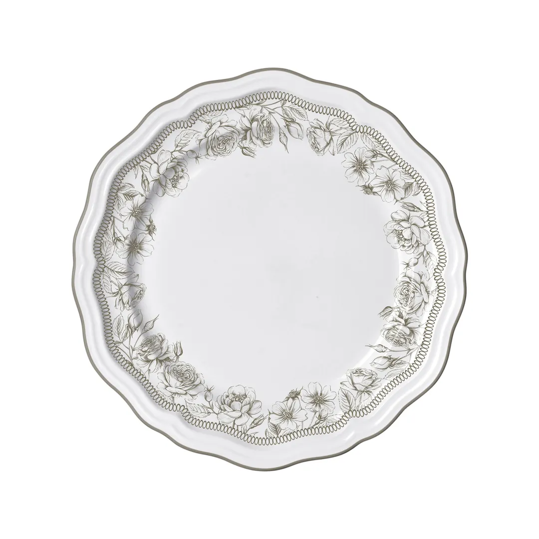 Steelite 62526FP811 Rim Plate, 10.25" Round Porcelain Plate, Hannah Slate, Scalloped Edge - 1 Dozen