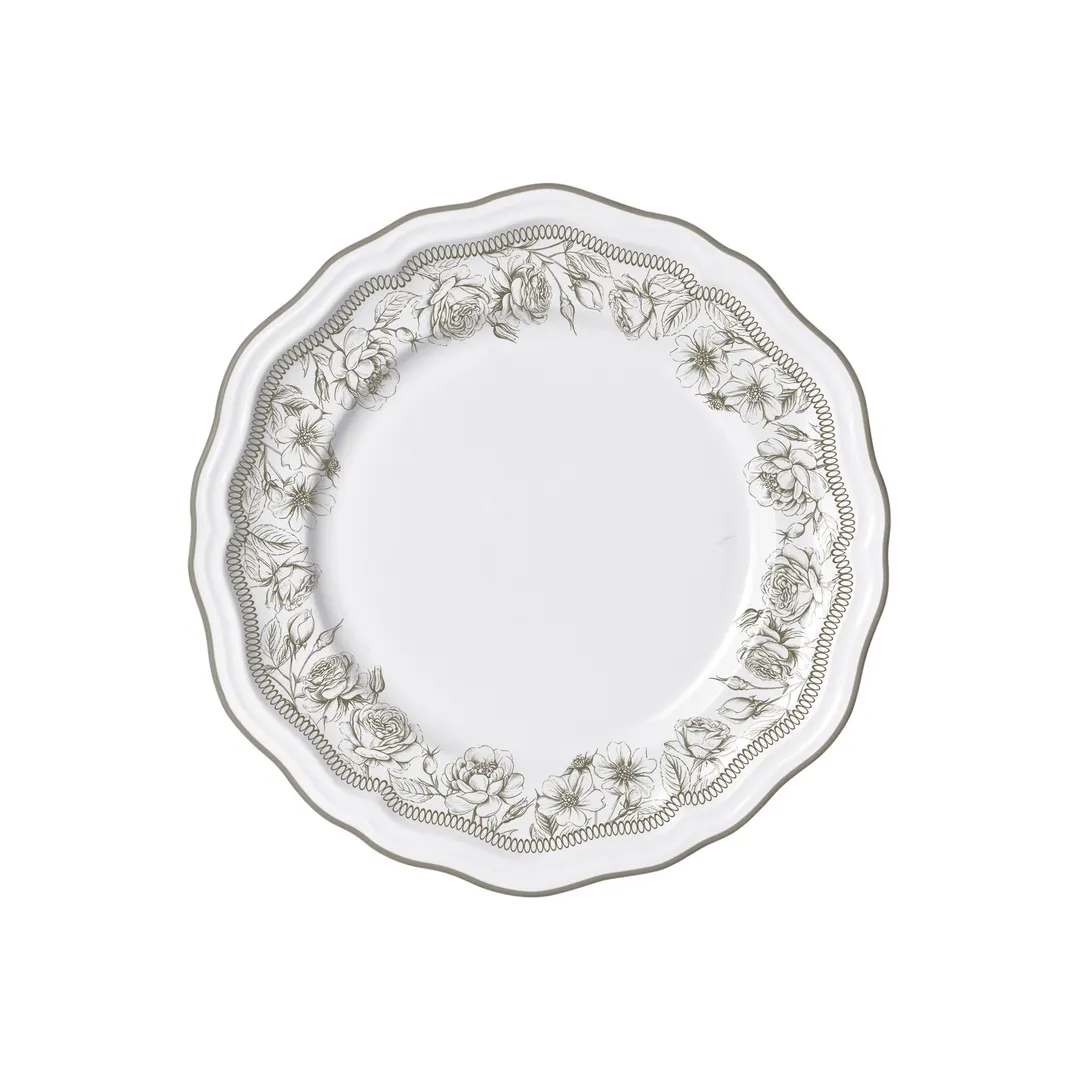 Steelite 62526FP812 - 9" Round Porcelain Plate Hannah Slate Scalloped Edge Folio Rim - 1 Dozen
