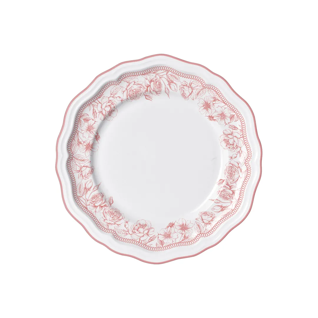 Steelite 62527FP812 - 9" Round Porcelain Plate, Scalloped Edge, Adelina Hannah Rose Folio - 1 Dozen