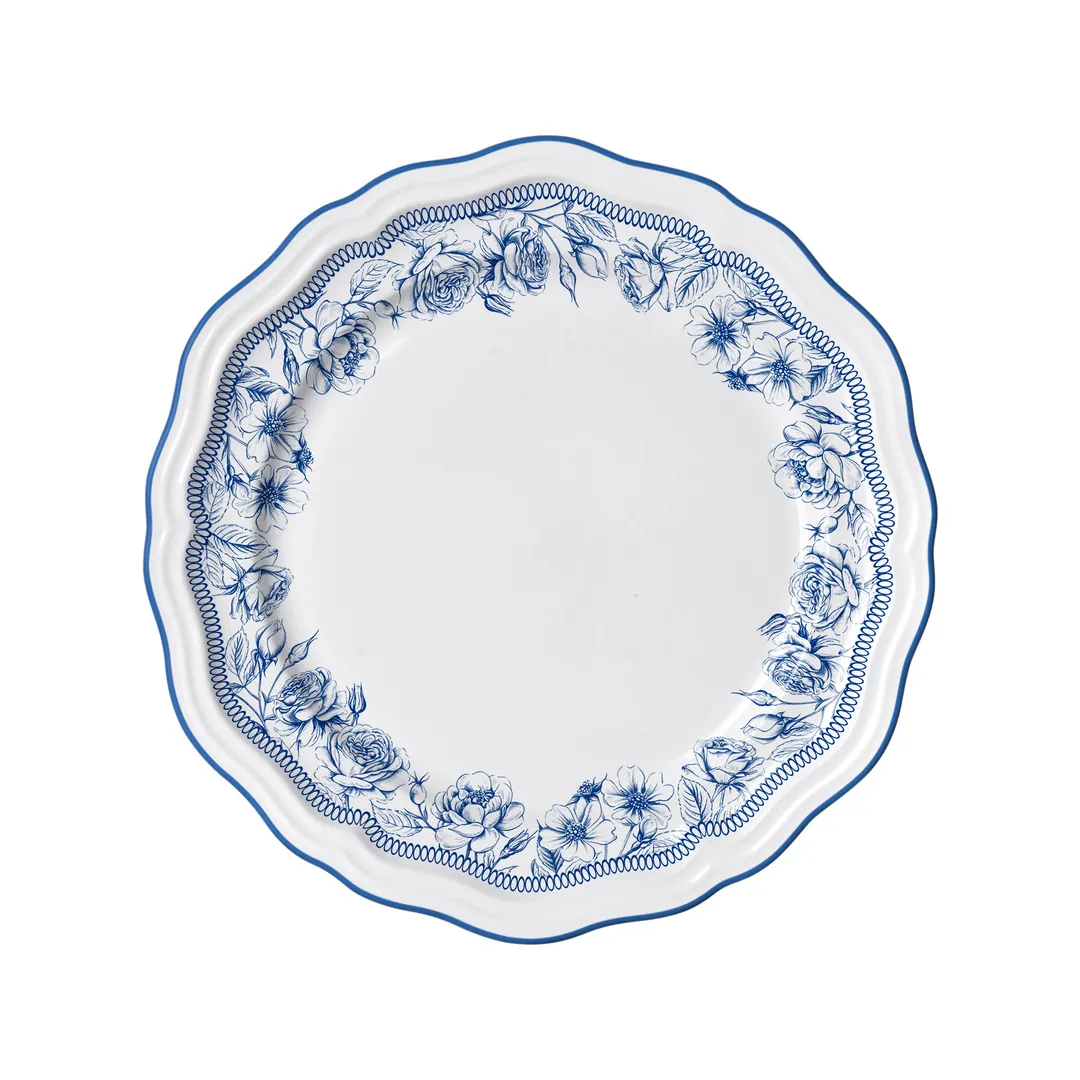 Steelite 62528FP811 Plate, 10.25" Round Porcelain, Hannah Blue Folio Design, Scalloped Edge - 1 Dozen