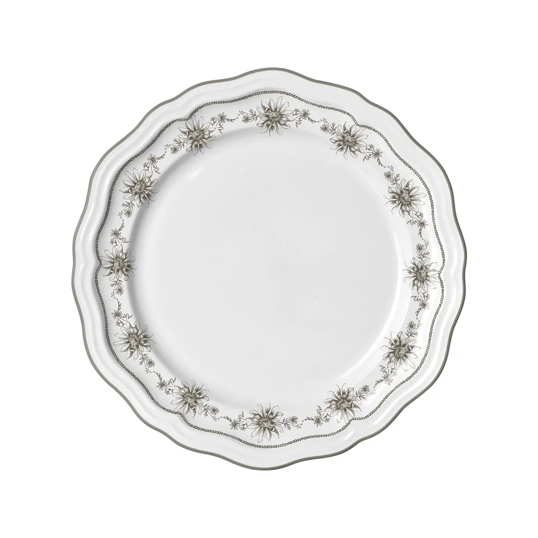 Steelite 62531FP811 Rim Plate, 10.25" Porcelain In Giselle Slate Folio With Scalloped Edge - 1 Dozen