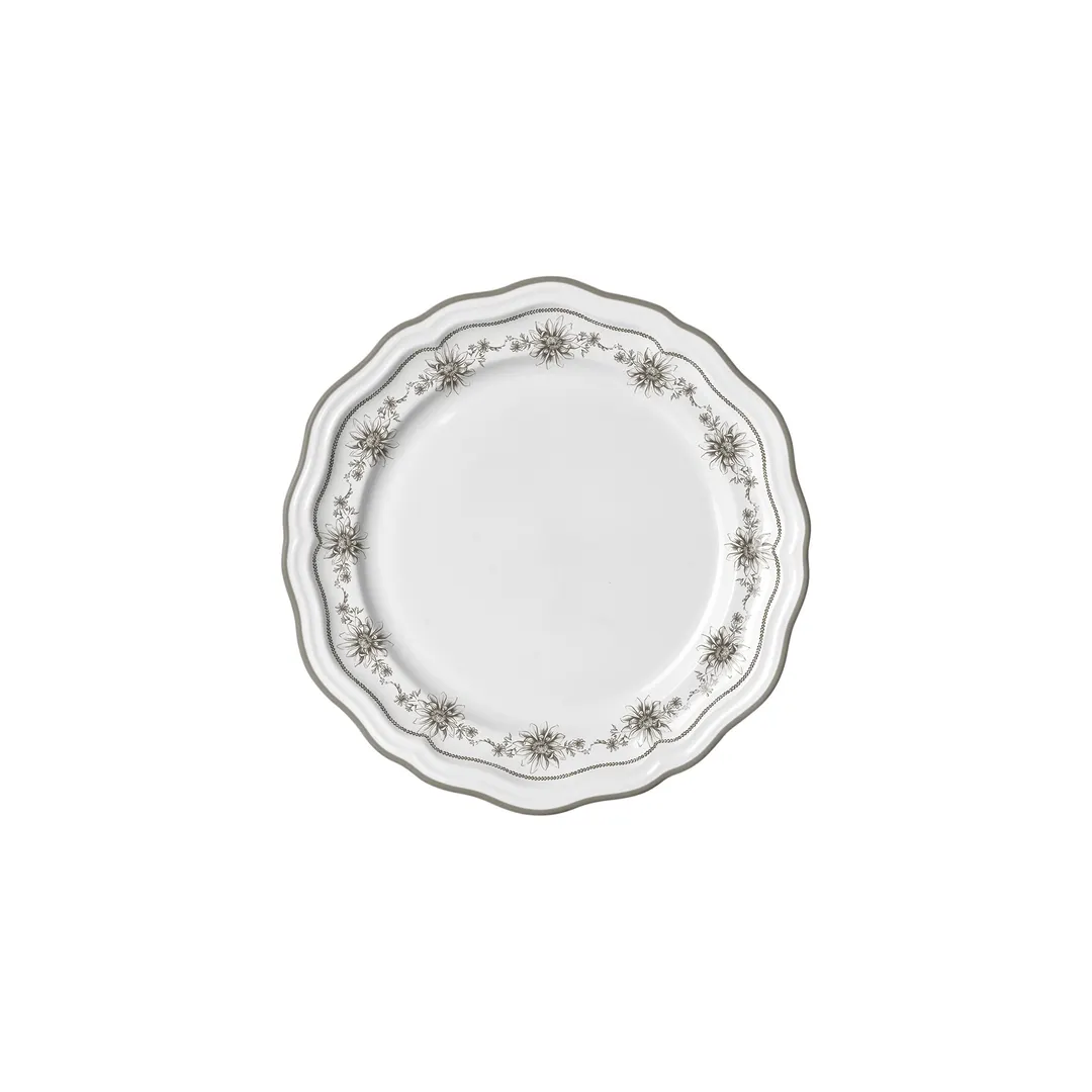 Steelite 62531FP813 - 6.5" Round Porcelain Plate, Giselle Slate Folio, Scalloped Edge - 1 Dozen