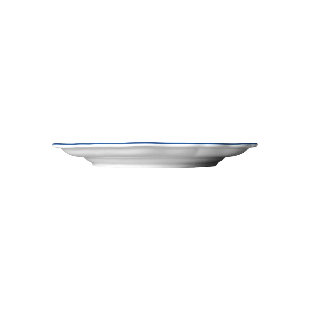 Steelite 62533FP812 Rim Plate, 9" Round Porcelain Dinner Plate, Giselle Blue Scalloped - 1 Dozen