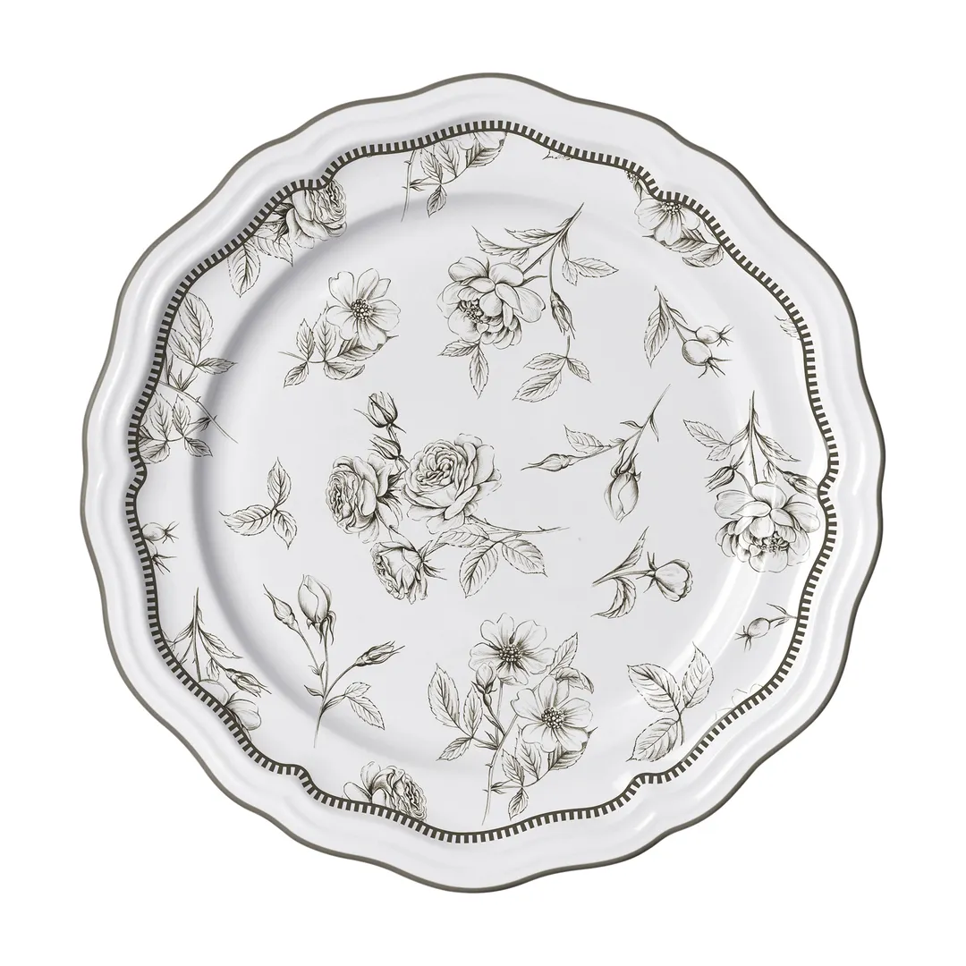 Steelite 62536FP810 Rim Plate, 11.25" x 1.125" Porcelain Scalloped Edge In Marisa Slate - 1 Dozen