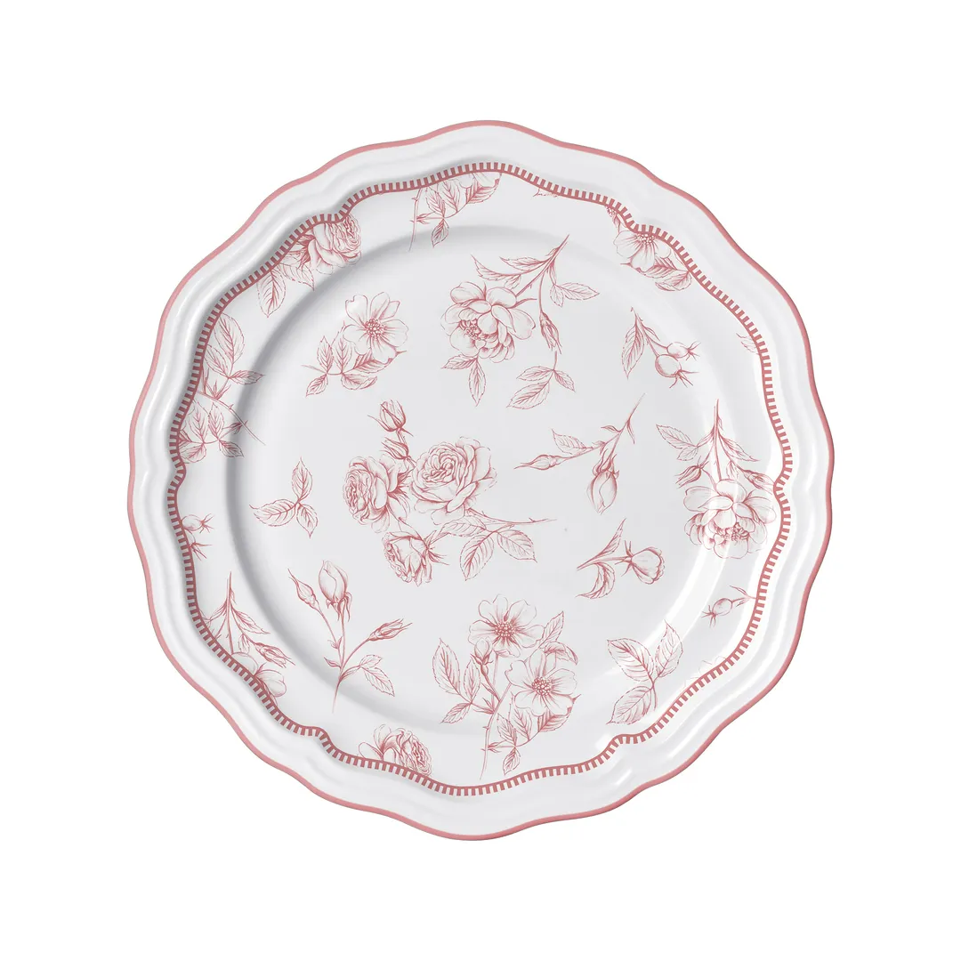 Steelite 62537FP811 Round Porcelain Plate, 10.25" Scalloped Edge, Marisa Rose Pattern - 1 Dozen