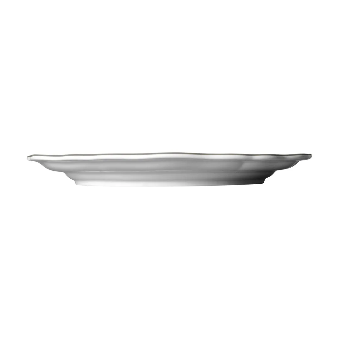 Steelite 62541FP810 - 11.25" x 1.125" Round Porcelain Plate,Scalloped,Adelina Slate Finish - 1 Dozen