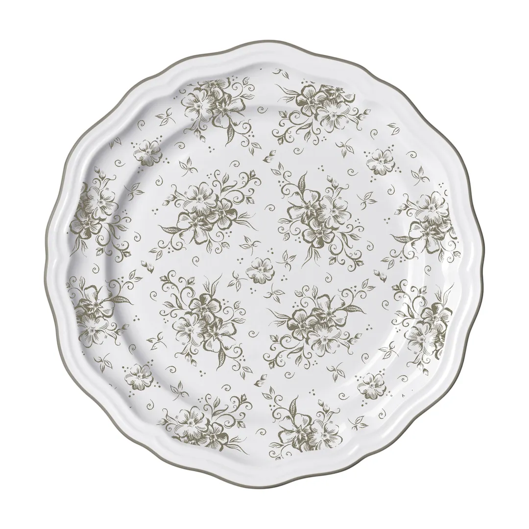 Steelite 62541FP810 - 11.25" x 1.125" Round Porcelain Plate,Scalloped,Adelina Slate Finish - 1 Dozen