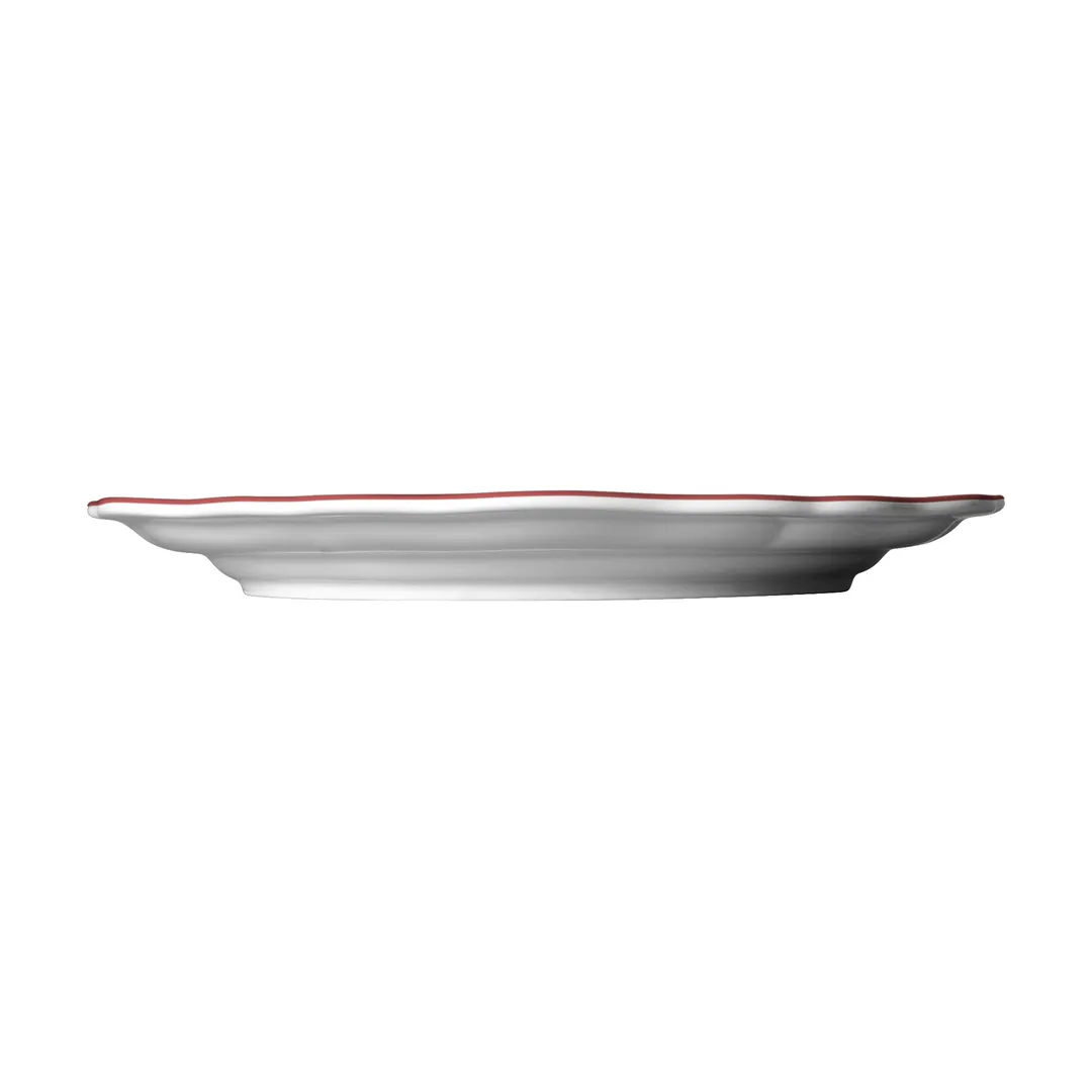 Steelite 62545FP810 Plate, 11.25" x 1.125", Round Porcelain, Liliana Maroon Scalloped Edge - 1 Dozen