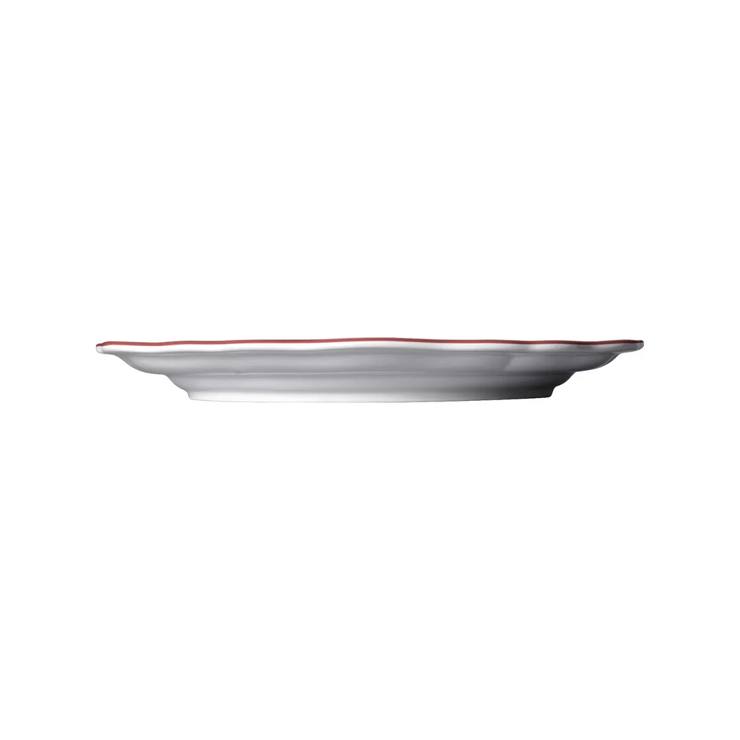 Steelite 62545FP811 - 10.25" Round Porcelain Plate in Liliana Maroon, Scalloped Edge - 1 Dozen