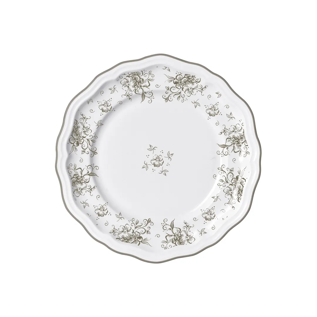 Steelite 62555FP812 - 9" Round Porcelain Plate, Scalloped Edge, Camille Slate Finish - 1 Dozen
