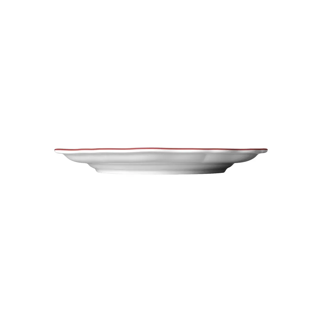 Steelite 62559FP812 - 9" Round Porcelain Plate, Camille Maroon Scalloped Edge, Folio - 1 Dozen