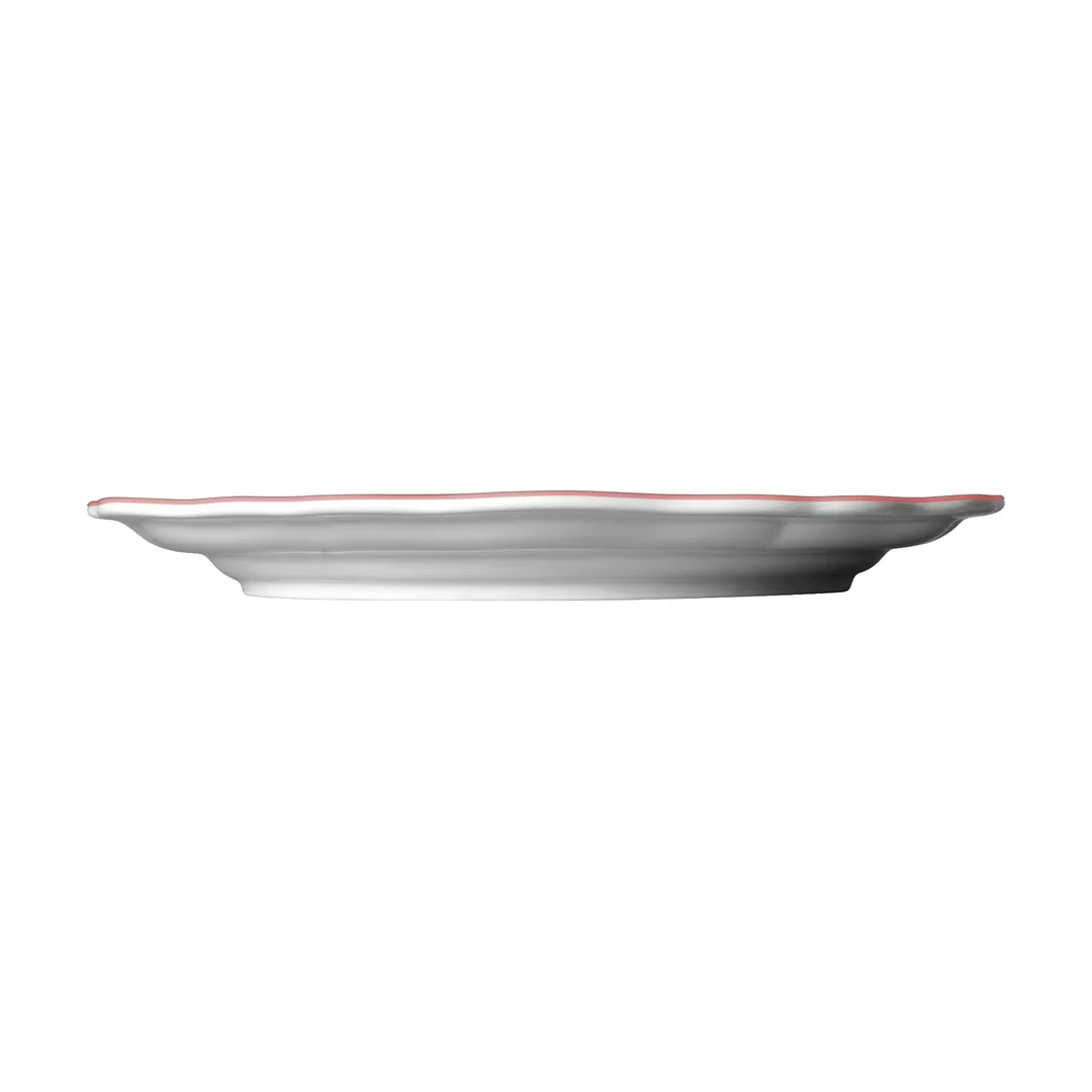 Steelite 62564FP810 - Rim Plate, 11.25" x 1.125", Porcelain, Willow Rose, Scalloped Edge - 1 Dozen