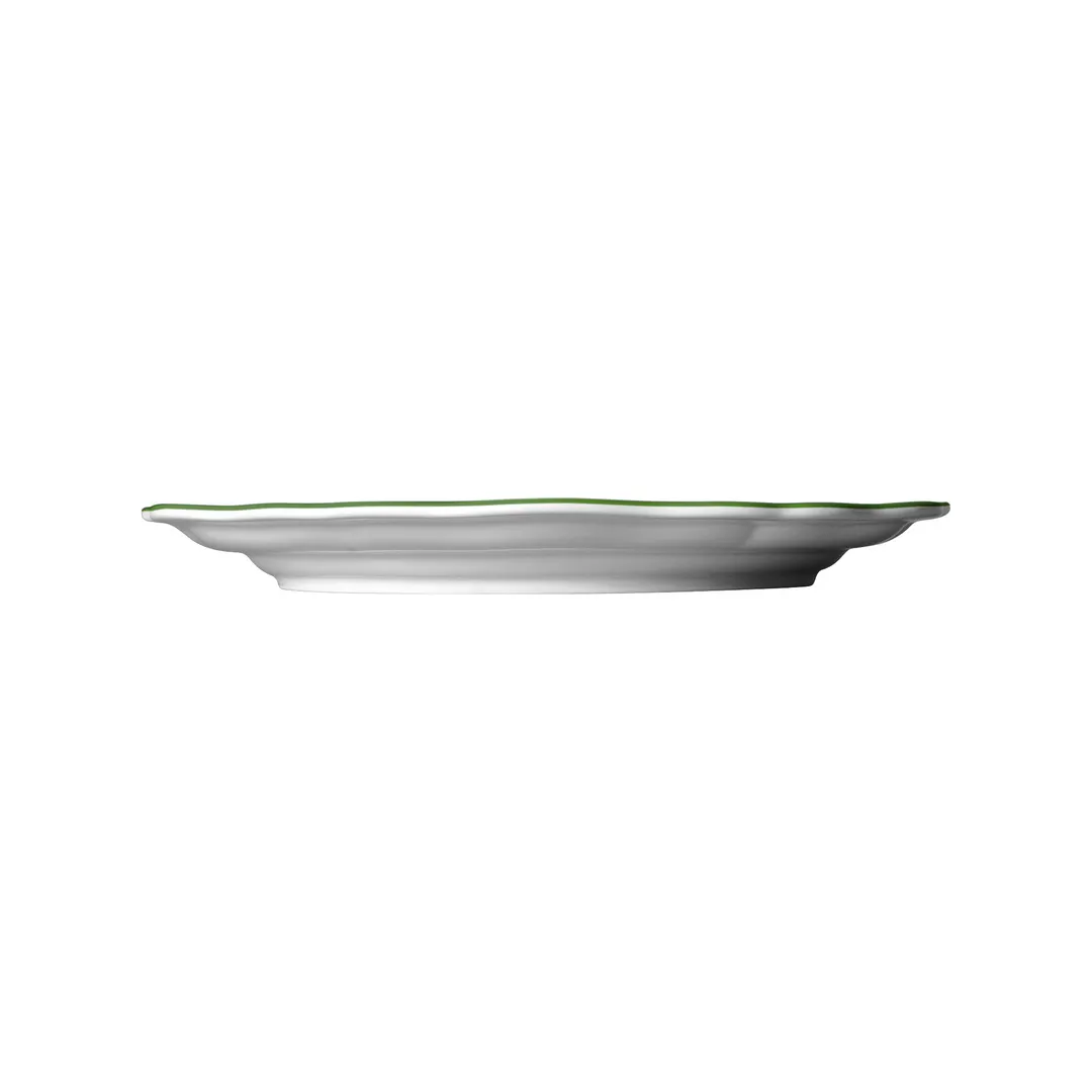 Steelite 62566FP811 - 10.25" Rim Plate, Round Porcelain Plate, Willow Green, Scalloped - 1 Dozen