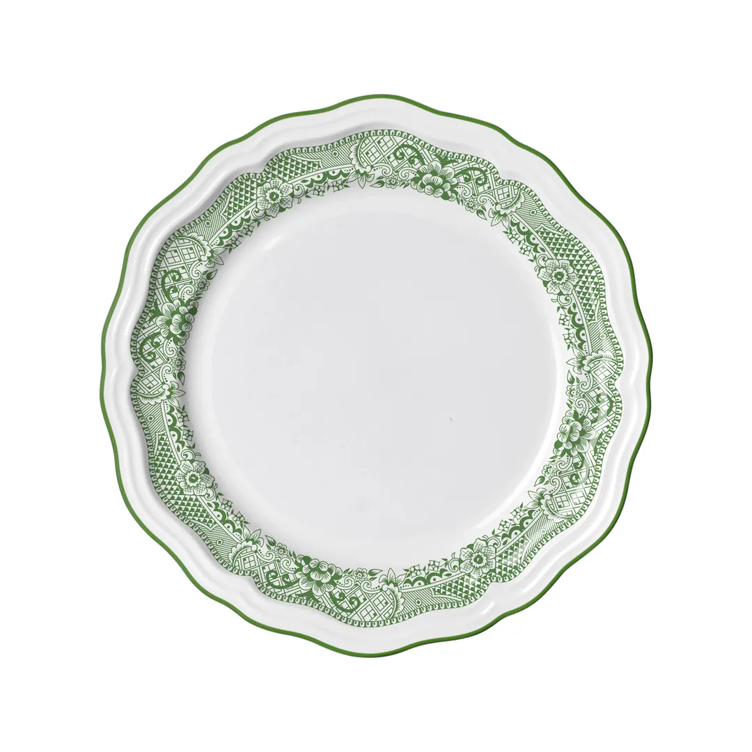Steelite 62566FP811 - 10.25" Rim Plate, Round Porcelain Plate, Willow Green, Scalloped - 1 Dozen