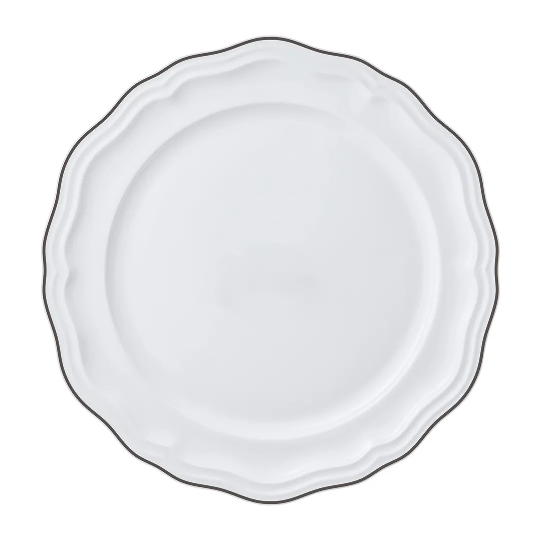 Steelite 62568FP811 Rim Plate, 10.25" Porcelain, Adelina Slate Line Folio, Scalloped - 1 Dozen