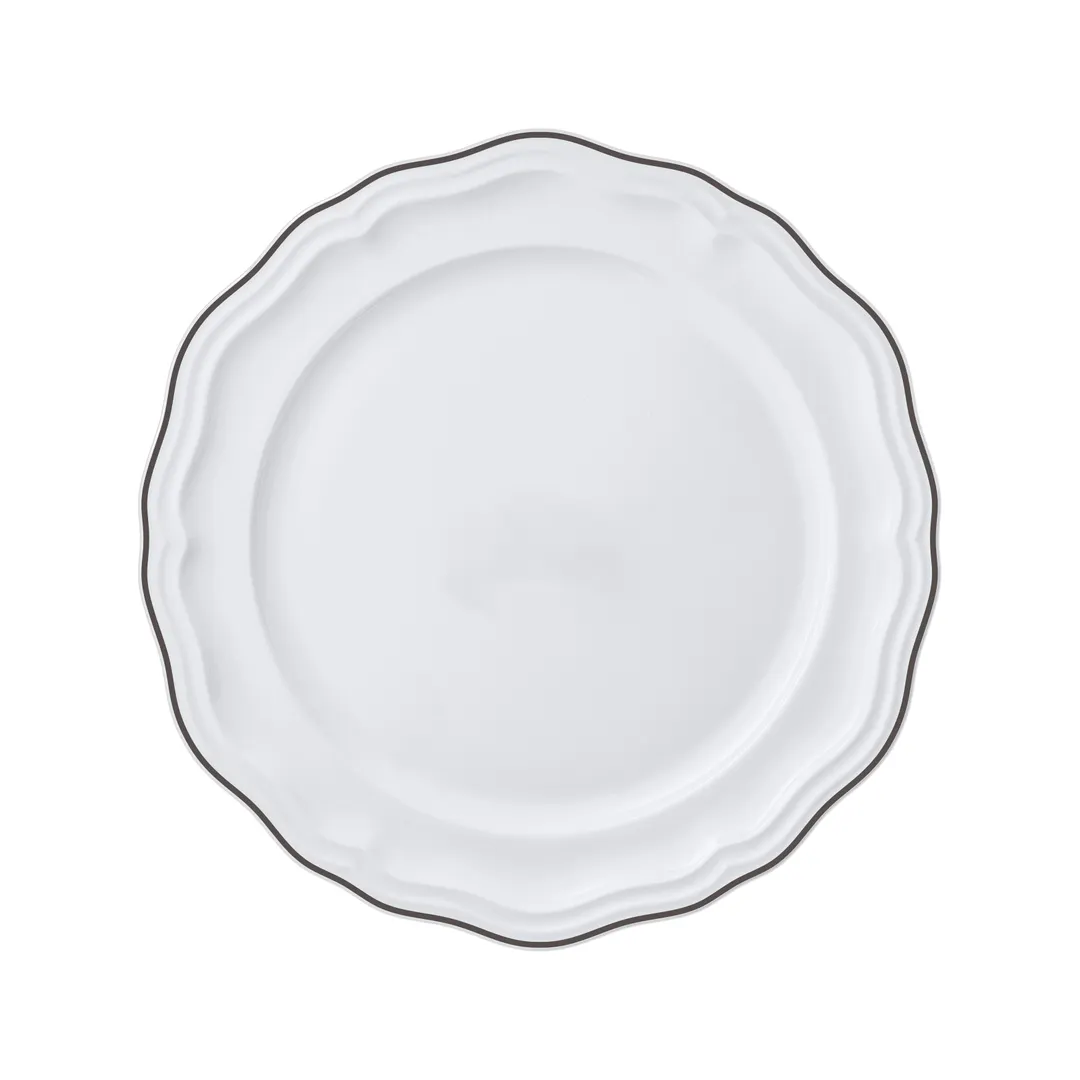 Steelite 62568FP812 Rim Plate, 9" Slate Round Porcelain with Scalloped Edge - 1 Dozen