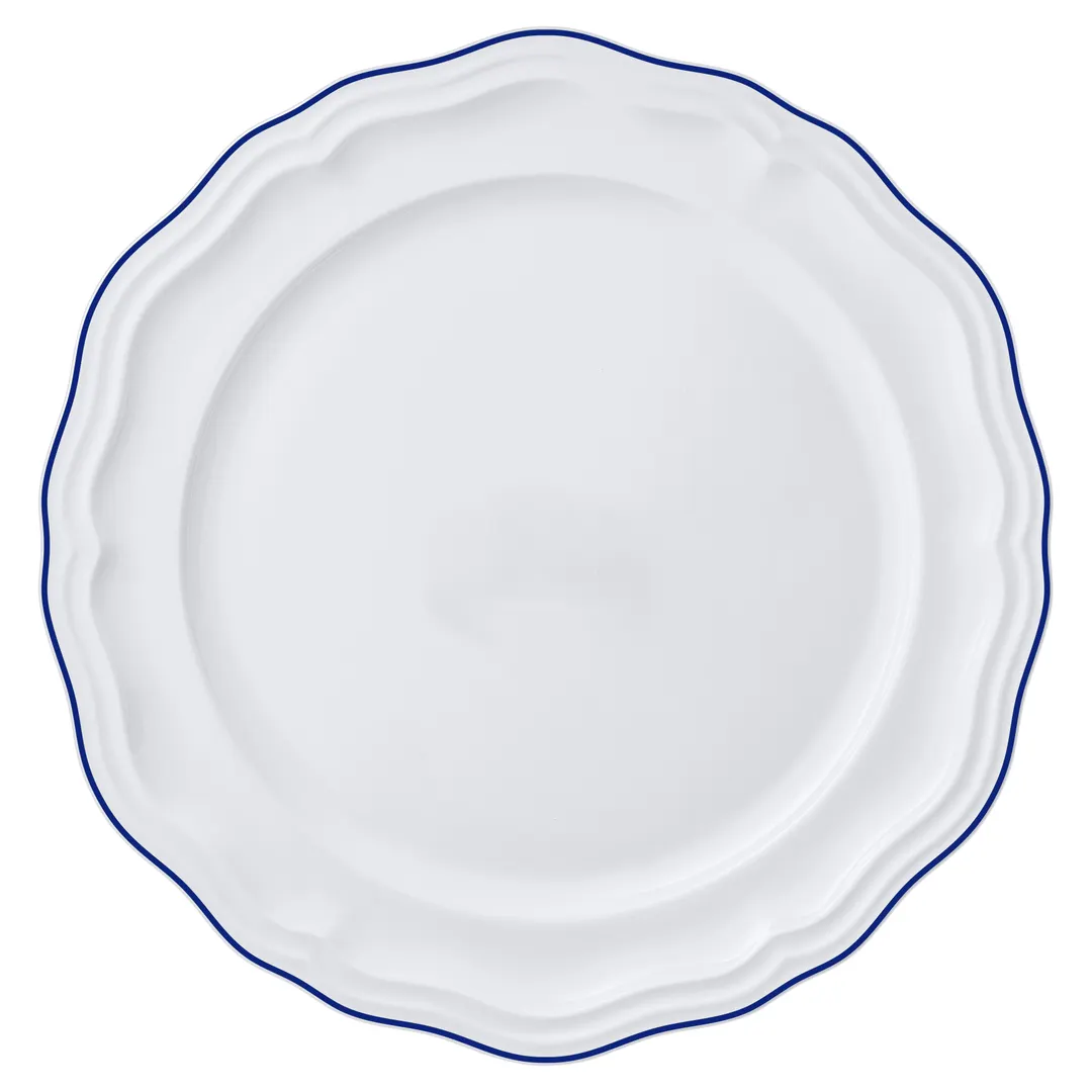 Steelite 62570FP810 - 11.25" Rim Plate, Scalloped Edge, Porcelain, Blue Line Adelina Folio - 1 Dozen