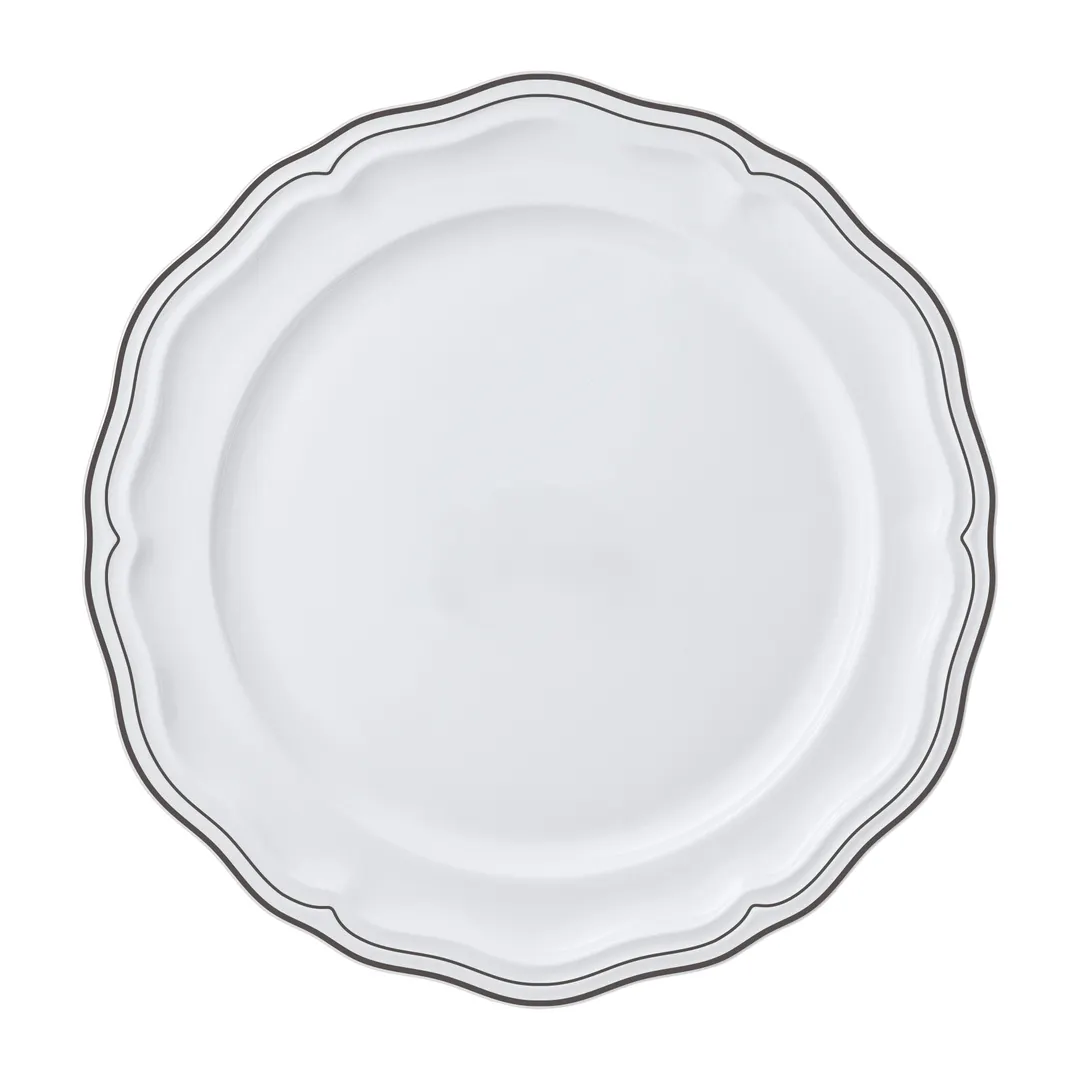 Steelite 62577FP811 Rim Plate, 10.25" Round Porcelain Plate, Slate Scalloped Edge - 1 Dozen