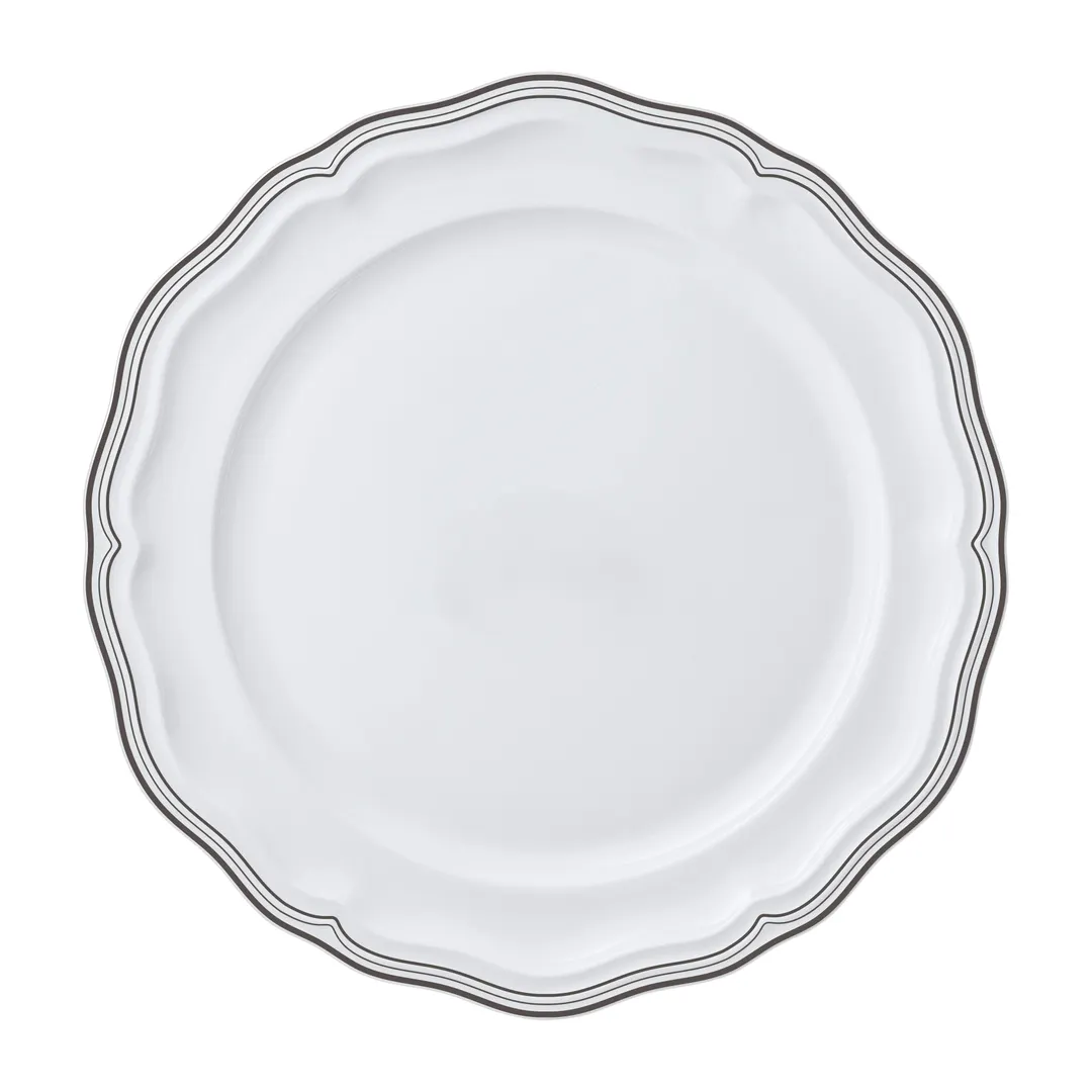 Steelite 62582FP811 Plate, 10.25" Adelina Triple Slate Porcelain with Scalloped Edge - 1 Dozen