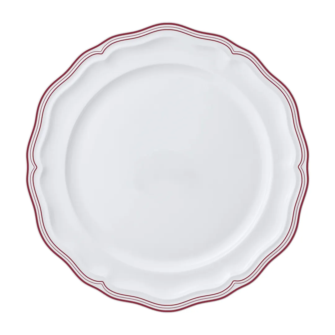 Steelite 62586FP811 - Plate, 10.25" Round Porcelain, Maroon Adelina Folio, Scalloped Edge - 1 Dozen