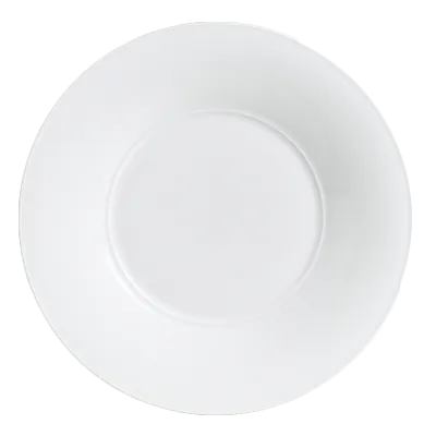Steelite 6300P001 Broad Rim China Plate, 12" Round Porcelain, Aura Wide Rim, Modern Design - 6/Case